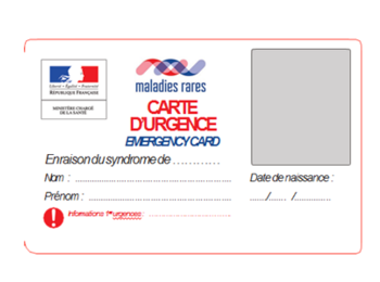 Des cartes d’urgence sont disponibles dans les centres AnDDI-Rares